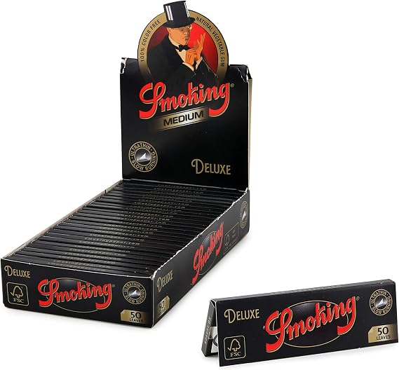 Smoking Papers - Deluxe - Medium Size - (25 Pack Bulk Display Box)