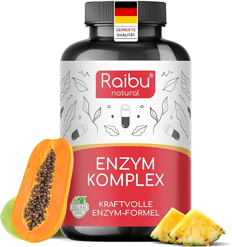 Digestive Enzymes - Enzyme Complex with High Activity - Gastric Juice-Resistant Capsules with Bromelain Papain Amylase Lipase Protease & Lactase - Vegan No Additives & Laboratory Tested - 90 Capsules