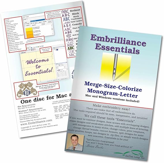 Embrilliance Essentials, Embroidery Software for Mac & PC