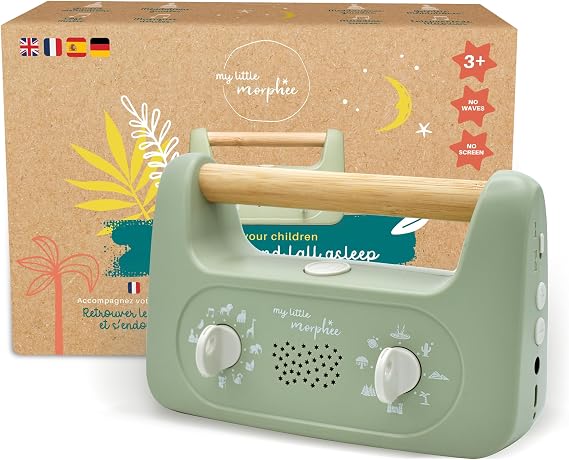 My Little Morphee Sleep Aid for Children 3-10 Years – 192 Soothing Stories, Meditation Sessions, Music & Nature Sleep Sounds – Sleep Meditation Fall Asleep Fast Portable Sound Machine English Version