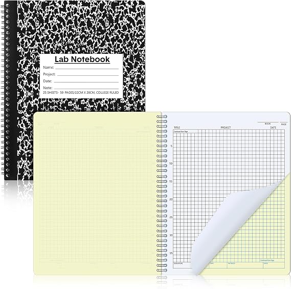 Affrolling 1 Pack Carbonless Lab Notebook Carbon Copy 8.5'' x 11''