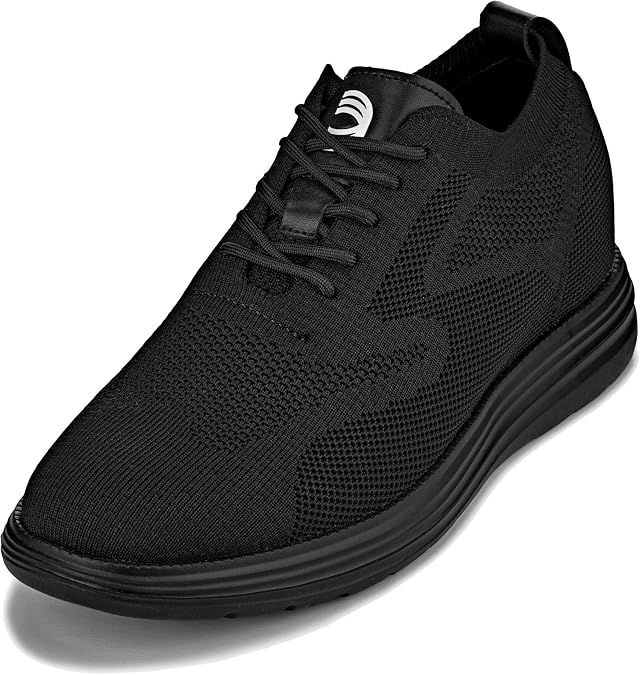 CALTO Men's Invisible Height Increasing Elevator Shoes - Ultra Light-Weight Lace-up Knitted Casual Sporty Sneakers - 2.8 Inches Taller
