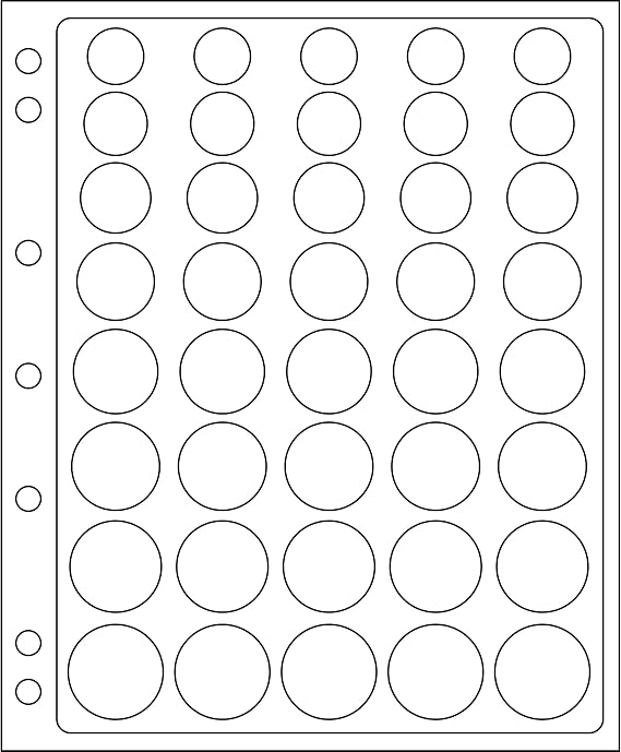 Lighthouse Album Pages for Euro Coins - Fits 5 Euro Coin Sets per Page (Set of 2 Pages)