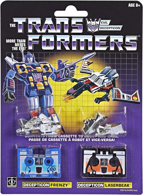 Transformers: Vintage G1 Cassette 2-Pack Decepticons Frenzy and Laserbeak Collectible Figures