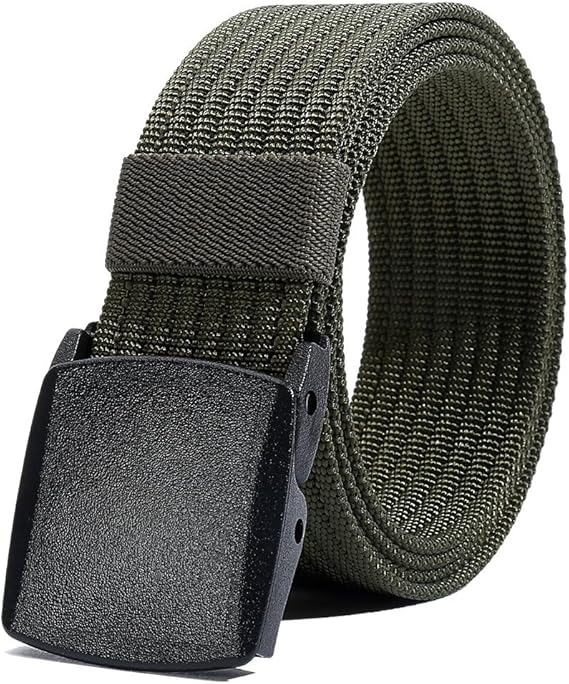 LionVII Men Nylon Belt Tactical Military with Plastic Buckle, Adjustable Trim to Fit 28-49" Waist