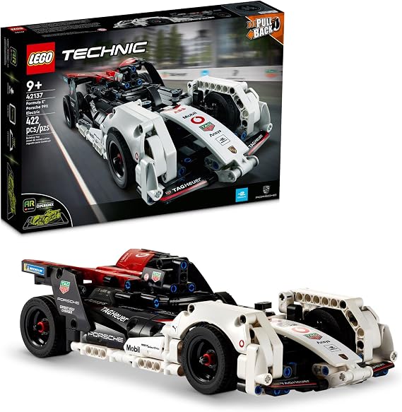 LEGO Technic Formula E Porsche 99X Electric Car Model Building Set, Pull-Back Toy Race Car Champion Winner,  with an Immersive AR App, Gift for Kids Ages 9 and Up & Adults Racing Fans, 42137
