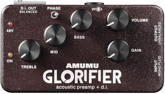 AMUMU GLORIFIER Acoustic Guitar Preamp DI Direct Input Box Guitar Pedal