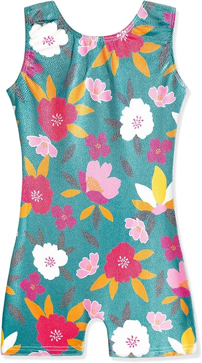 HOZIY Gymnastics Leotards with Shorts for Girls Toddlers Kids Biketard Tumbling Outfits Sparkle Unicorn Leopard Galaxy