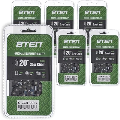 8TEN Ripping Chainsaw Chain 20 Inch .050 .325 80DL For Husqvarna 455E 460 Rancher Jonsered 2035 Craftsman S205 6 Pack