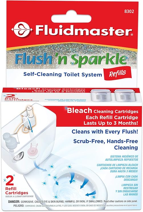Fluidmaster Flush 'n Sparkle Bleach Toilet Cleaner Refills, 2-Pack