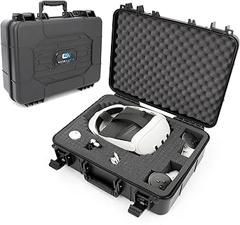 CASEMATIX Hard Case Compatible with Meta Quest 3S, Quest 3, Quest 2, Oculus Quest VR Headset & Accessories Storage Case with Customizable Foam Protection
