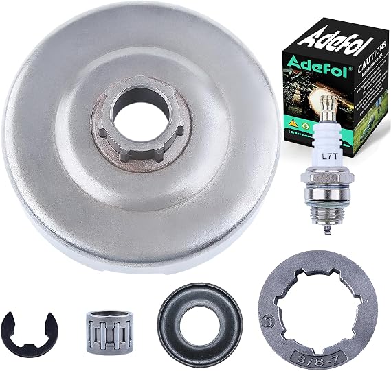 Adefol Clutch Drum Assembly for Husqvarna 372 371 365 362 XP Jonsered 2172 2171 2165 2163 2071 2065 2063 Chainsaw, Clutch Drum + Rim Sprocket + Spark Plug 6 in 1