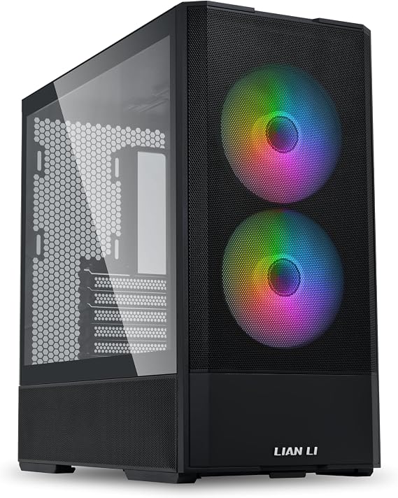 LIANLI ATX Compatible Middle Tower PC Case LANCOOL 207 BLACK with 4 Fans Standard ATX Width Less than 9.6 inches 244 mm / Micro ATX / Mini-ITX Standard Compliant