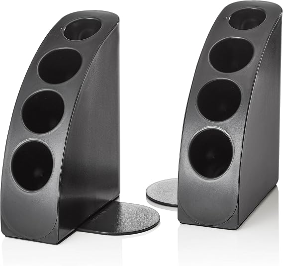 AdirOffice Smart Quarter Bookends Office Desk Organizer (Black)