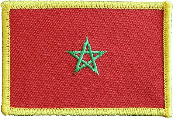 Morocco Flag Embroidered Iron on or Sew on Rectangular Patch, Size 2.25 inch x 3.25 inch