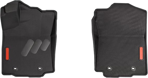 BaseLayer Front Floor Mats for Toyota Tacoma (2016-2023) - Custom Fit Waterproof Floor Mats, Durable All-Weather Mats - Made in USA (Red Logo) with Vehicle OCD Center Console Organizer