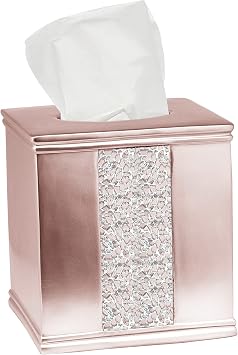 Popular Bath Sinatra Modern Bath Tissue Box Modern Classic Contemporary Decorative Beautiful Designs Bathroom Decor for Home Luxury Bath, Blush