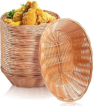 Yesland 12 Pack Plastic Oval Basket Small Gift Baskets, Food Storage Basket & Fruit Basket, 10 x 5.8 x 2.75 Inches Bread Basket Bin for Kitchen, Restaurant, Centerpiece Display, Christmas Gifts