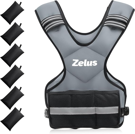 ZELUS Weighted Vest for Men Women,Adjustable 4-32lb Vest, Removable Weights