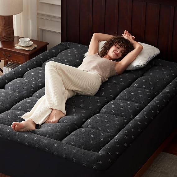 Anluoer King Size Mattress Topper,Memory Foam Pillow Top Mattress Pad