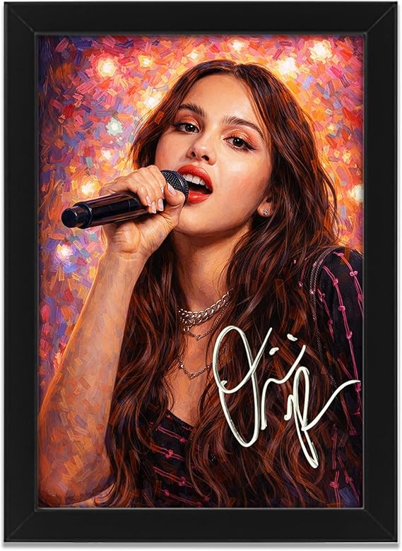 AllStarMedia Tribute to Olivia Rodrigo Inspired GUTS World Tour Poster Print | Fan Art Style Pop Music Wall Art | Limited Edition Print | Framed A4 (30x21cm)