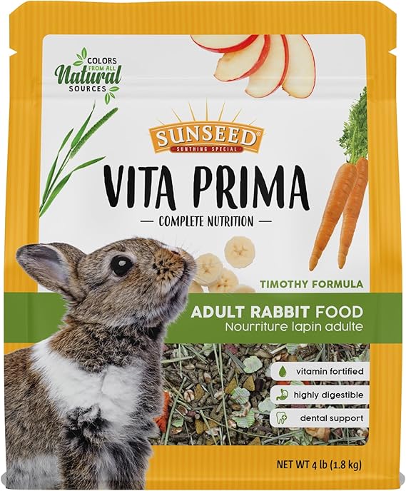 Vitakraft Sunseed Vita Prima Guinea Pig Food 4 lb Timothy Hay Pellet Blend