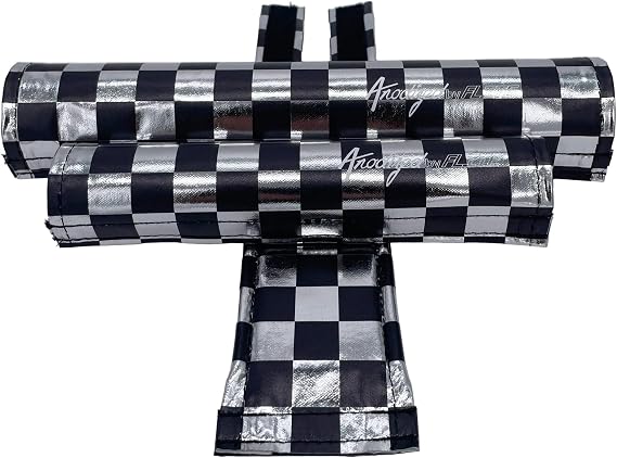 Anodized Chrome Checker BMX Pad Sets by Flite