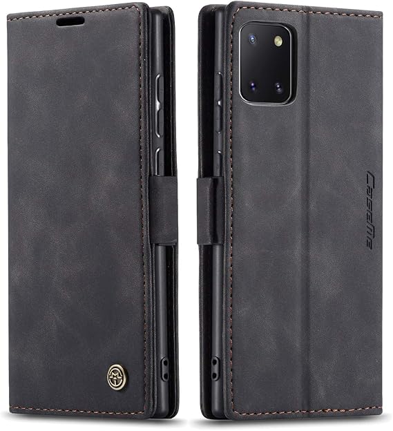 Bpowe Galaxy Note 10 Lite (2020) Case,Galaxy A81 Leather Wallet Case Classic Design with Card Slot and Magnetic Closure Flip Fold Case for Samsung Galaxy Note 10 Lite/Galaxy A81/Galaxy M60S (Black)