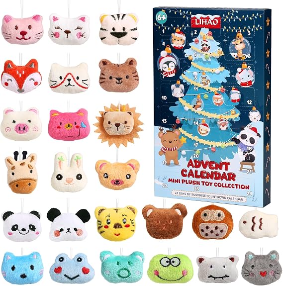 LIHAO Advent Calendar for Girls 2025 Animals Children Toy Christmas Gift Countdown Calendar Decoration Ornament