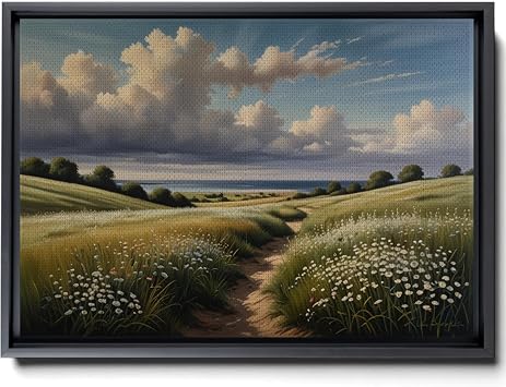Canvas Print Wildflower Field Landscape Prints Canvas Wall Art Vintage Farm House Country Field Landscape Prints Canvas Wall Art Sun Cactus Desert Art Prints Prints Canvas, Decor