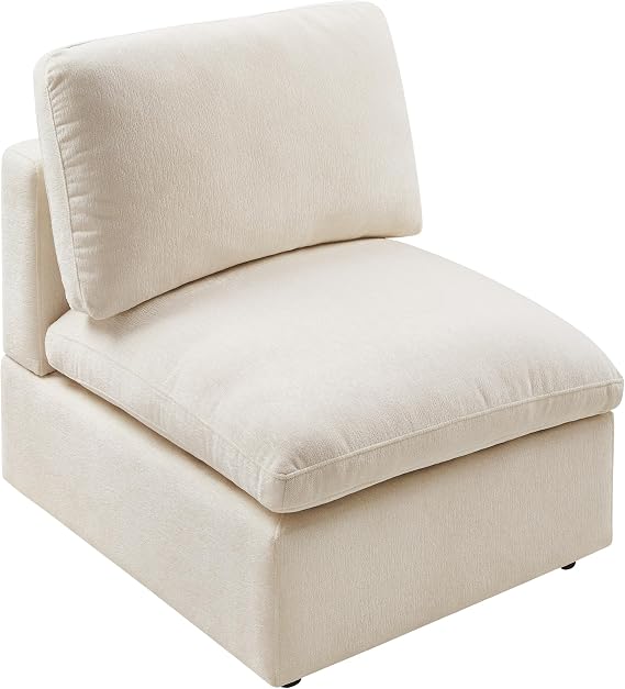 VANOMi Modern Upholstered Middle Module for Modular Sectional,Sectional Sofa Couch Accent Armless Chair, Chenille