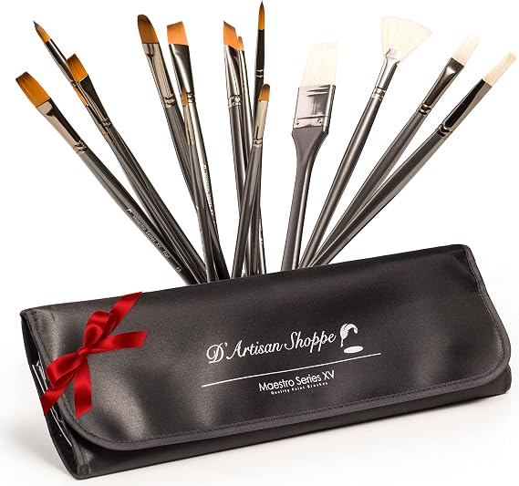 D'Artisan Shoppe Paint Brushes, Professional Acrylic Oil Paint Brush Set