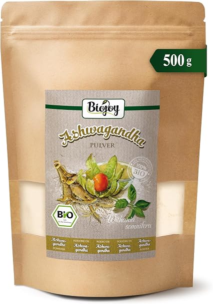 Biojoy Organic Ashwagandha Powder Ashwagandha Root Ground 500 g