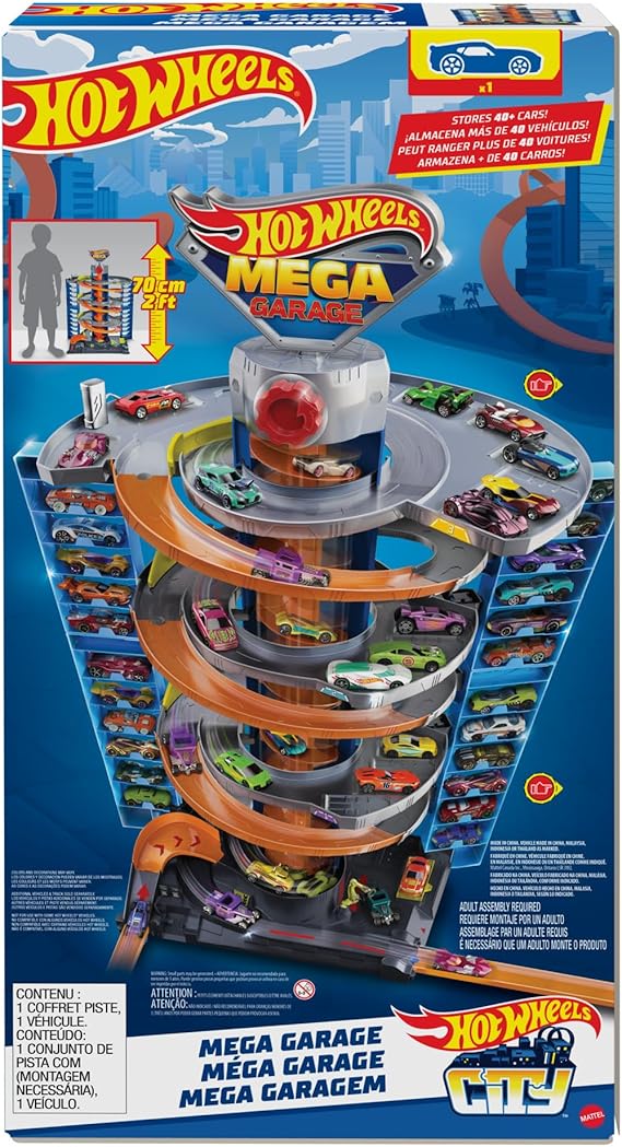 Hot Wheels GTT95 City Power Parking Garage Playset with 1 Vehicle from 4 to 8 Years