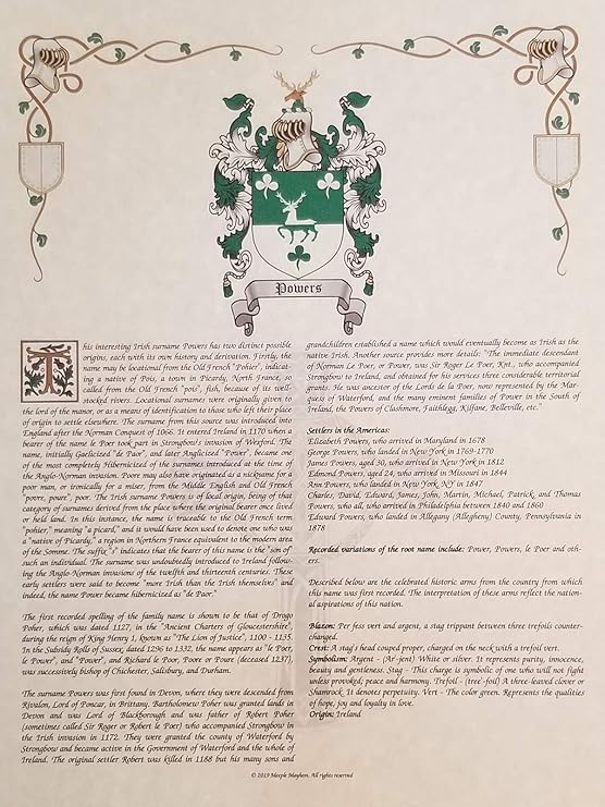 Mr Sweets Whay Coat of Arms, Crest & History 8.5x11 Print - Name Meaning, Genealogy, Family Tree Aid, Ancestry, Ancestors, Namesakes - Surname Origin: English England