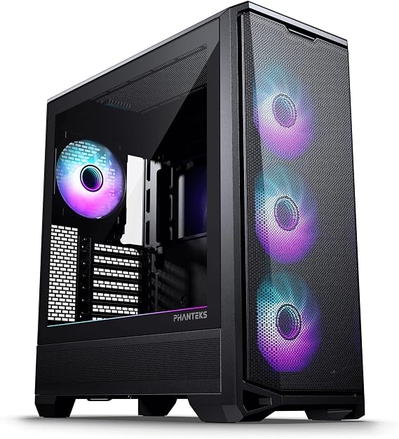 Phanteks Eclipse G400A Mid-Tower PC Case – DRGB, Tempered Glass Panel, High Airflow Design, Tool-Free Installation, Satin Black