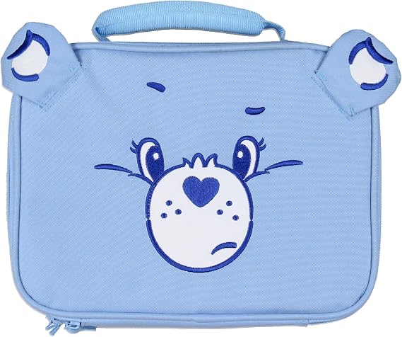 Mad Engine Care Bears Lunch Box Grumpy Bear Embroidered Face 3D Ears Insulated Lunch Bag Tote 10"