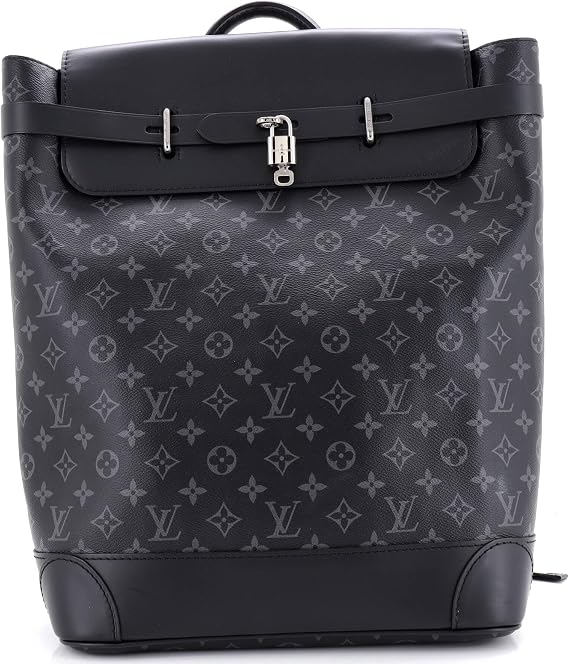 Pre-Loved Steamer Backpack Monogram Eclipse Canvas, Black