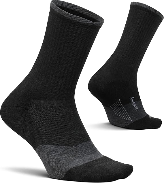 Feetures Elite Light Cushion Mini Crew Sock - Sport Sock with Targeted Compression