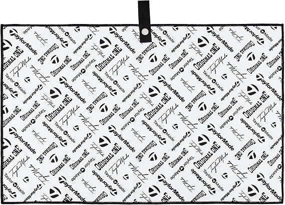 TaylorMade Golf Logo Microfiber CART Towel, Black, 15"X 24"