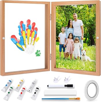 Omrhvi Family Handprint Kit, DIY Craft Keepsake, Hand Print Photo Frame, Family Gifts for New Mom, New Baby, New Parents, Grandparents, Mothers Day, Fathers Day, Adoption Day, Anniversary