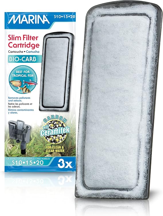 Marina Slim Filter Carbon Plus Ceramic Cartridge, (3 Pack/Cartridge), White