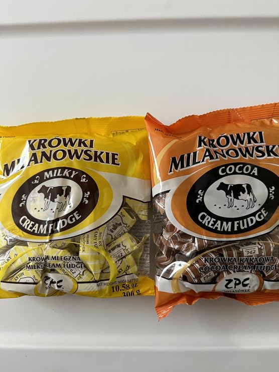MILANOWEK FUDGE CANDY MIX 2 LB Milky Cream and Cocoa flavor. Krowki Milanowskie. Product from Poland.