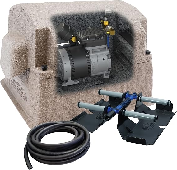 Airmax PondSeries PS10 115V Aeration System for Ponds & Lakes up to 1 Acre | Pond & lake aerator with quiet, energy efficient compressor, maximum water circulation, single air diffuser kit
