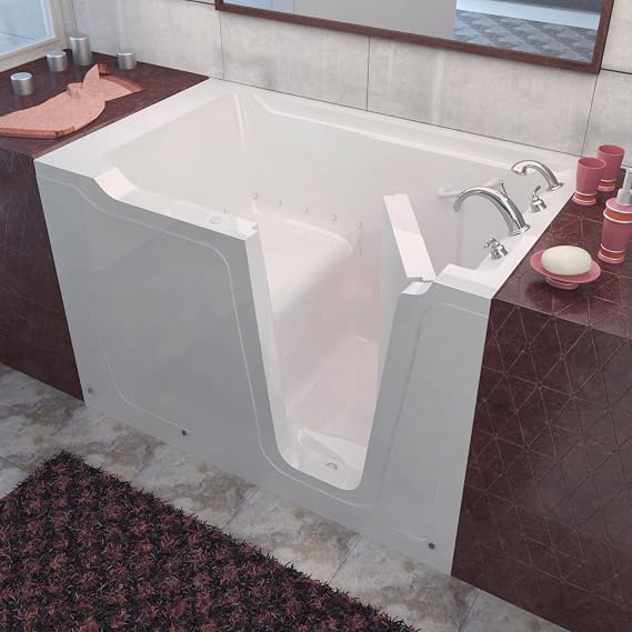 MT3660RWA Bariatric 36 by 60 by 40-Inch Air Jetted Walk In Bathtub Spa Right Side Door, White