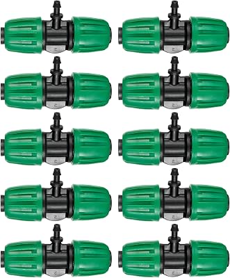 10 Pcs 12 to 14 Barbed Tee Connector, 12 Inch to 14 Inch Drip Irrigation Fittings Drip Line Reducer Tee Connectors 12 to 14 3-Way Splitter Connectors for Garden Drip Irrigation System