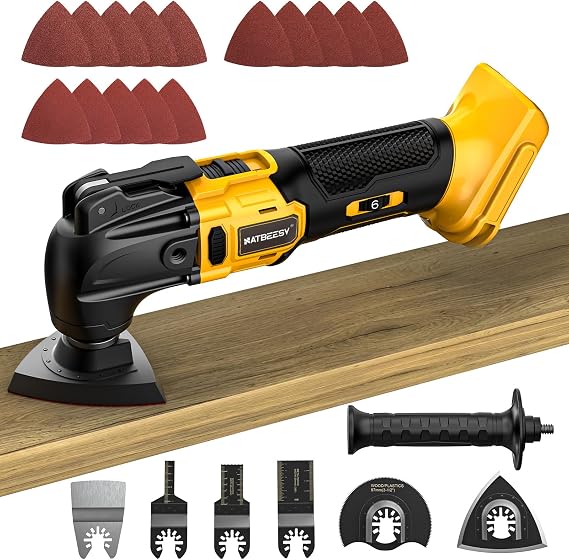 Cordless Oscillating Multi Tool 20V Brushless,Compatible with Dewalt Battery(Tool Only),6 Variable Speed 21000 OPM,Quick Blade Change,Oscillating Power Tools for Wood, Metal, Drywall Cutting