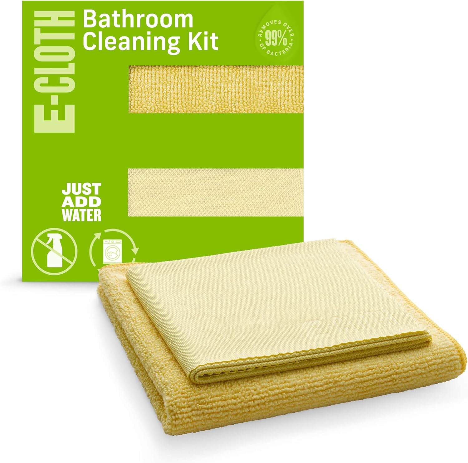 E-Cloth Bathroom Cleaning Kit, Premium Microfiber Cleaning Cloth, Ideal Bathroom, Shower and Bathtub Cleaner, Washable and Reusable, 100 Wash Guarantee