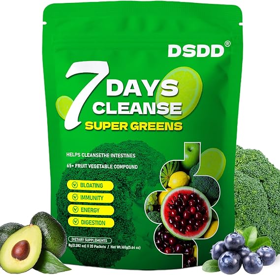 Organic Super Greens Powder, Greens Superfood Powder for Digestion, Gut Health, Immunity & Energy with Probiotics, Moringa, Spirulina Chlorella - Gluten Free, Green Juice 20 Servings