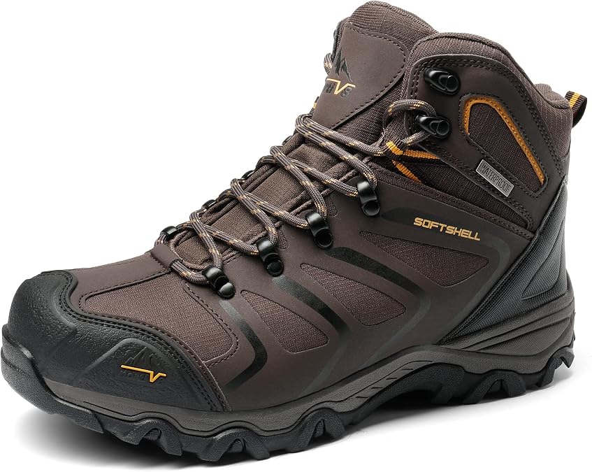 NORTIV 8 Herren Wanderschuhe Armadillo Rutschfest Langlebig Knöchelhohe Wasserdichte Herausnehmbare stoßdämpfende gepolsterte Einlegesohlen leichte Outdoorschuhe